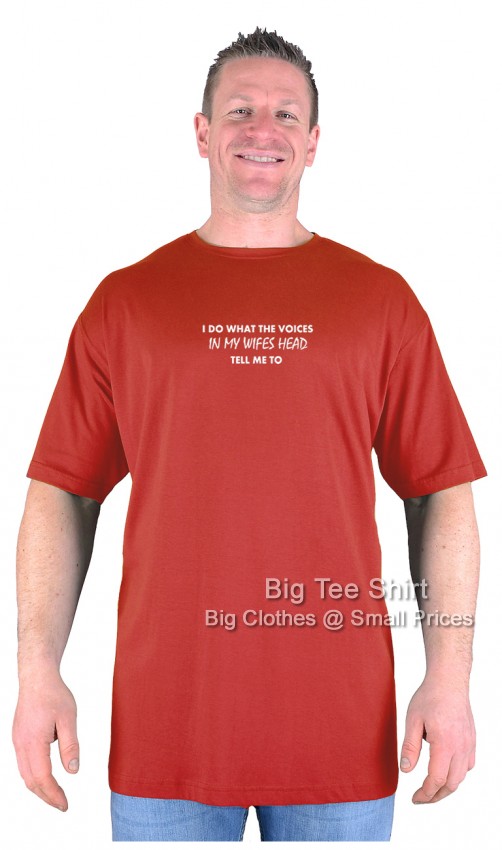 Terracotta Red Big Tee Shirt Wifes Head T-Shirt