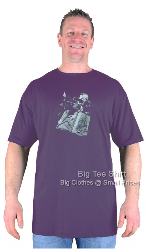 Purple Big Tee Shirt Keys of Death Skull T-Shirt