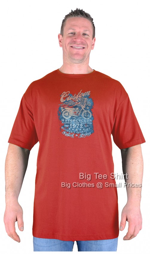 Terracotta Red Big Tee Shirt Fastest Riders Biker T-Shirt