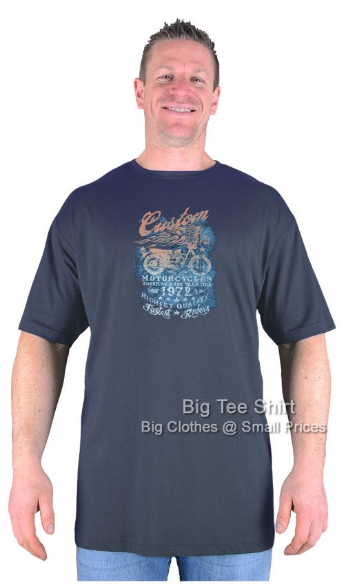 Charcoal Grey Big Tee Shirt Fastest Riders Biker T-Shirt