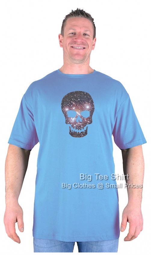 Soft Blue Big Tee Shirt Heavens Skull T-Shirt