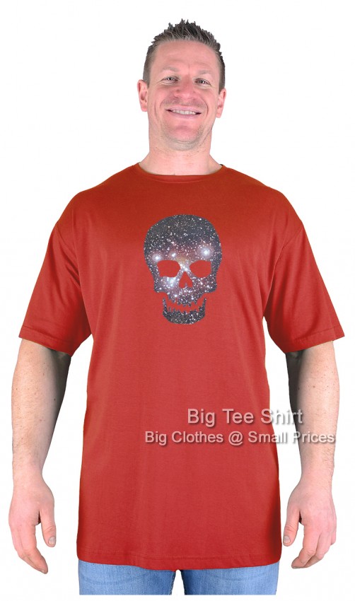 Terracotta Red Big Tee Shirt Heavens Skull T-Shirt
