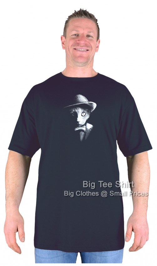 Black Big Tee Shirt Mister Cat T-Shirt