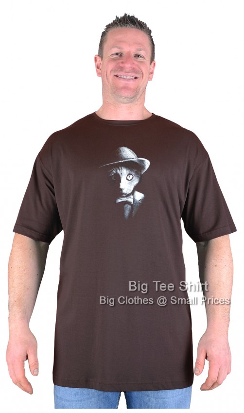 Chocolate Brown Big Tee Shirt Mister Cat T-Shirt