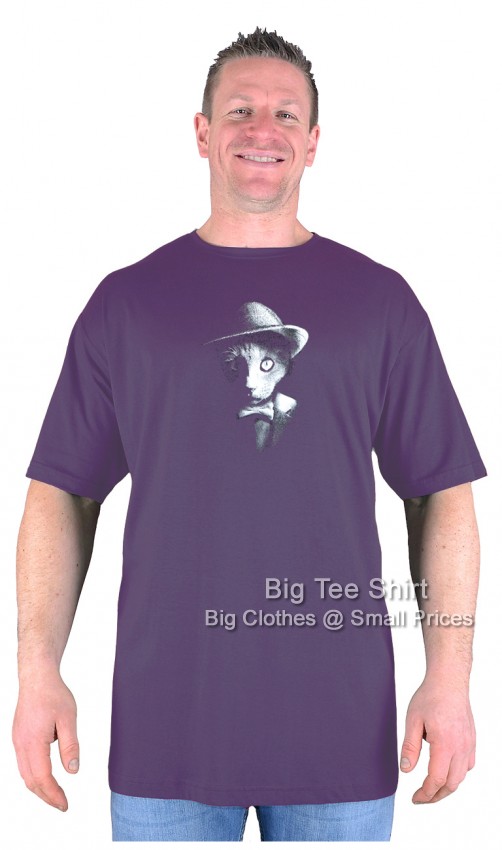 Purple Big Tee Shirt Mister Cat T-Shirt