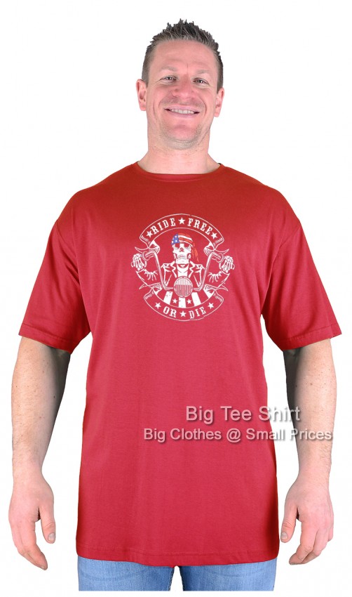 Red Big Tee Shirt Free Biker T-Shirt