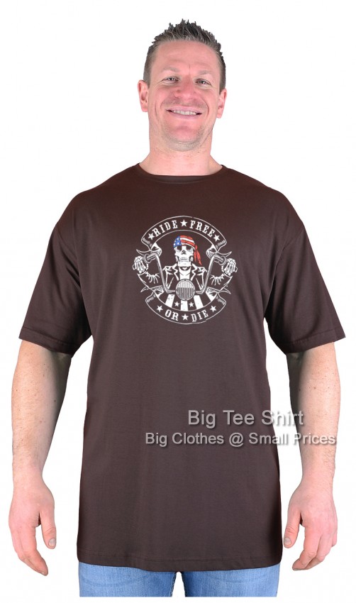 Chocolate Brown Big Tee Shirt Free Biker T-Shirt
