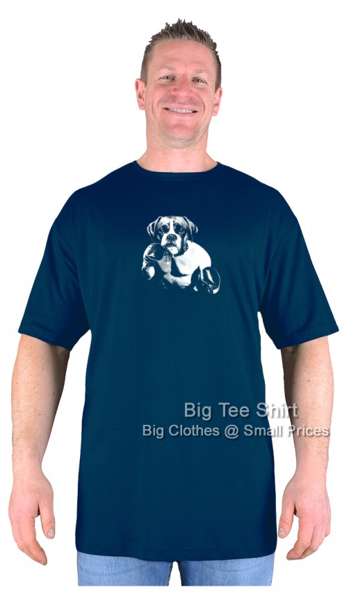 Navy Blue Big Tee Shirt Boxer Dog T-Shirt