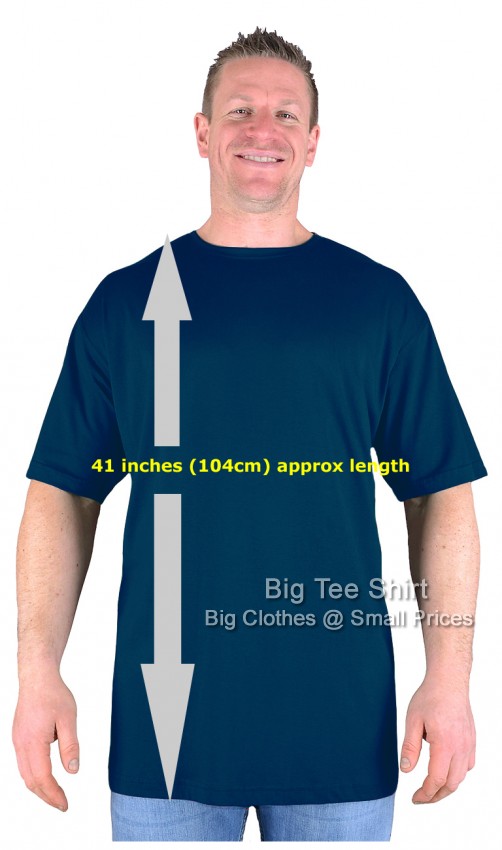 Navy Blue Big Tee Shirt Paddy Long Tall TShirt Nightshirt 