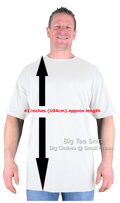 White Big Tee Shirt Paddy Long Tall TShirt Nightshirt 