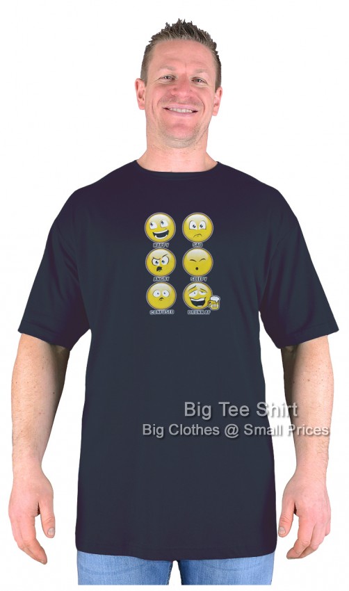 Black Big Tee Shirt Mixed Emoji T-Shirt