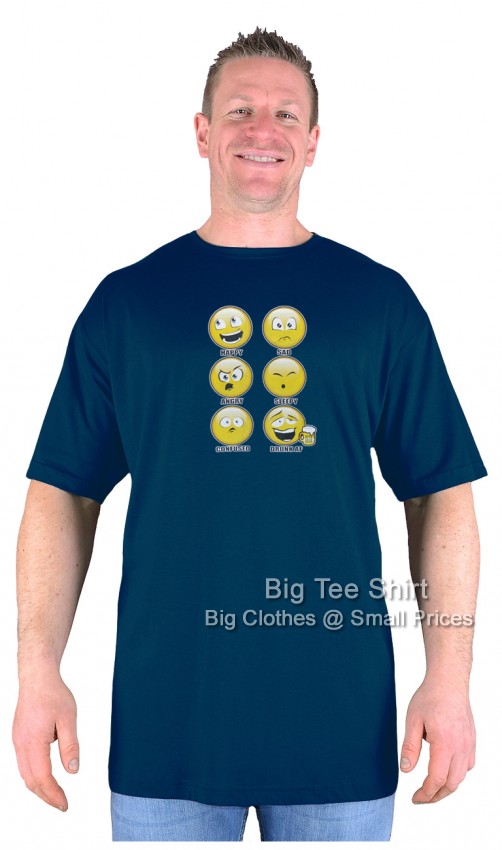 Navy Blue Big Tee Shirt Mixed Emoji T-Shirt