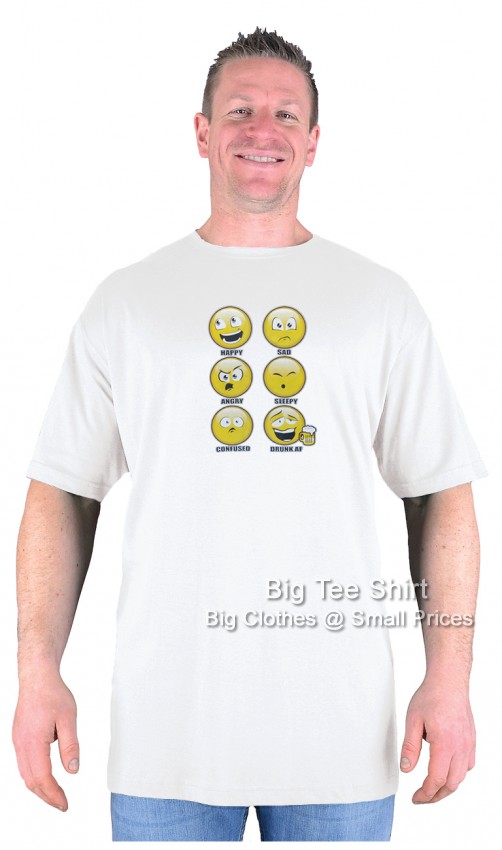 White Big Tee Shirt Mixed Emoji T-Shirt