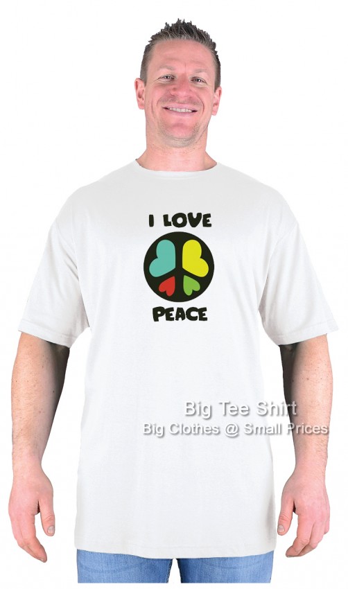 White Big Tee Shirt Believe in Peace T-Shirt