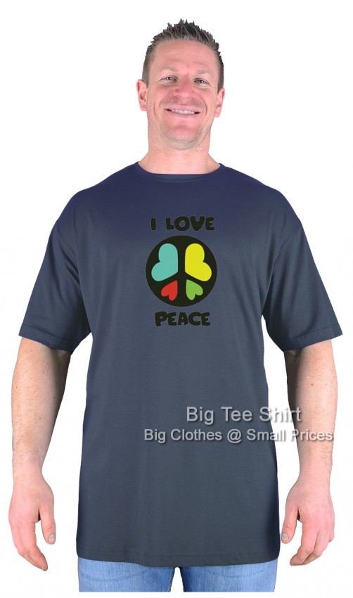 Charcoal Grey Big Tee Shirt Believe in Peace T-Shirt