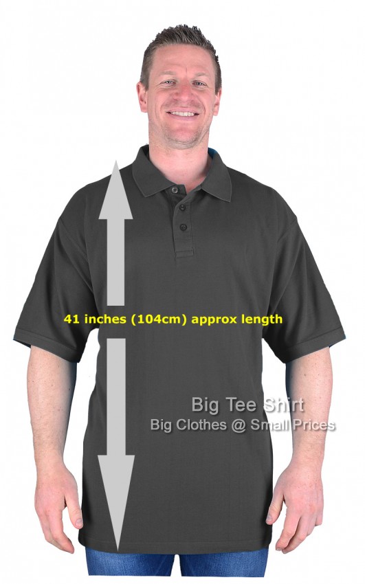 Dark Grey Big Tee Shirt Jones TALL EXTRA LONG Polo Shirts