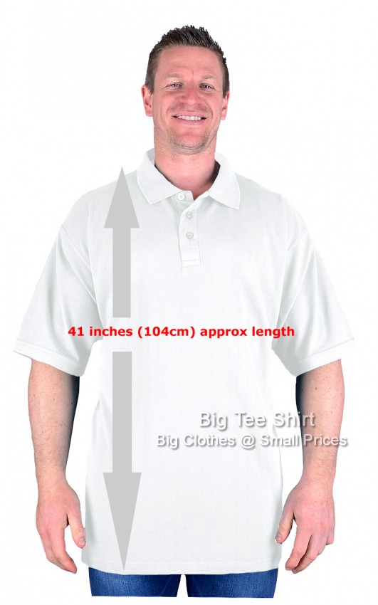 White Big Tee Shirt Jones TALL EXTRA LONG Polo Shirts