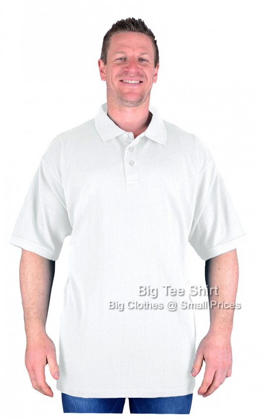 White Big Tee Shirt Duran Plain Cotton Polo Shirt