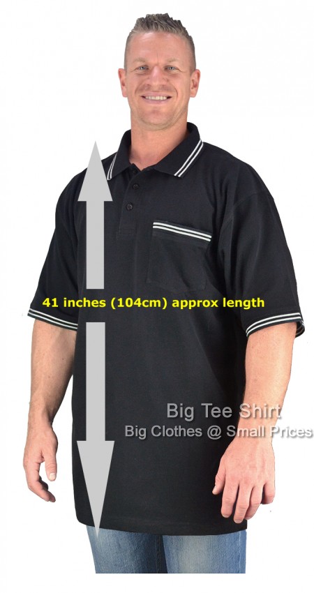 Black Big Tee Shirt Peters Extra Tall Polo Shirt - EOL
