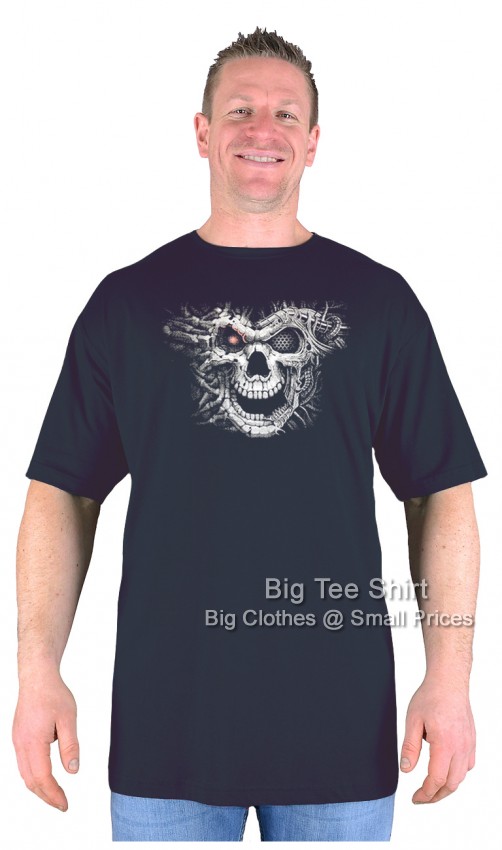 Black Big Tee Shirt Hunter Skull T-Shirt