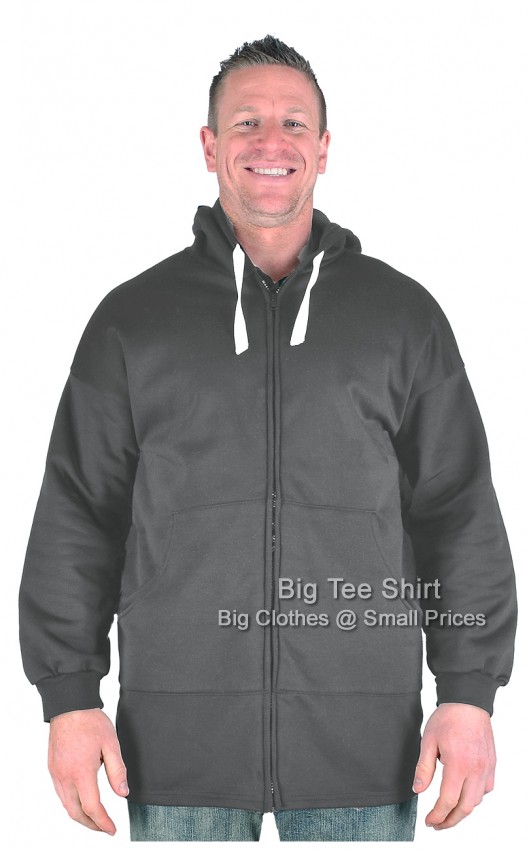 Raven Grey Big Tee Shirt Zip-Up Hoodie 