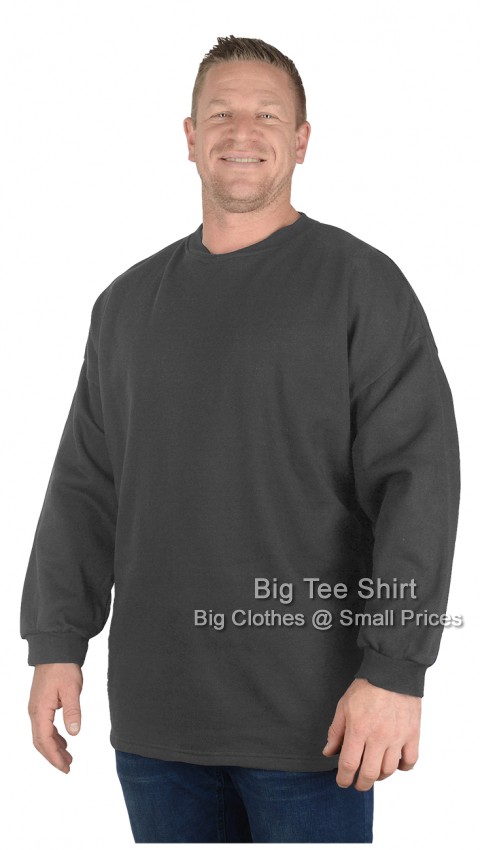 Raven Grey Big Tee Shirt Crew Neck Sweatshirts