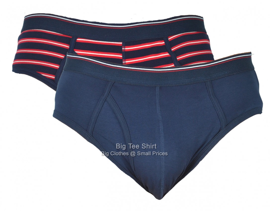 Navy and Striped Espionage Conway TWIN Pack Briefs