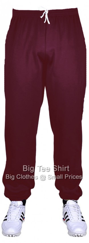 Burgundy Big Tee Shirt Joggers (Elasticated Ankle)