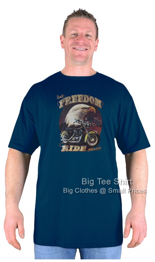 Navy Blue Big Tee Shirt Freedom Eagle T-Shirt