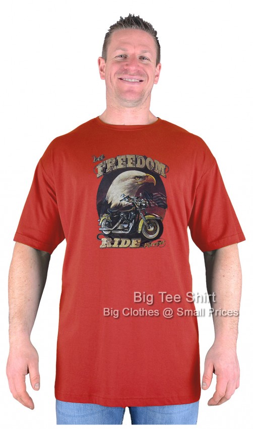 Terracotta Red Big Tee Shirt Freedom Eagle T-Shirt