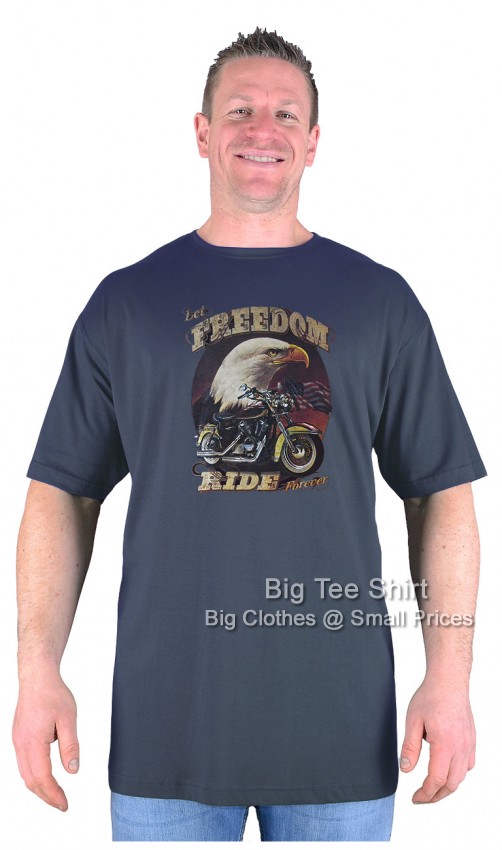 Charcoal Grey Big Tee Shirt Freedom Eagle T-Shirt