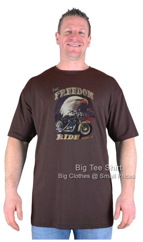 Chocolate Brown Big Tee Shirt Freedom Eagle T-Shirt