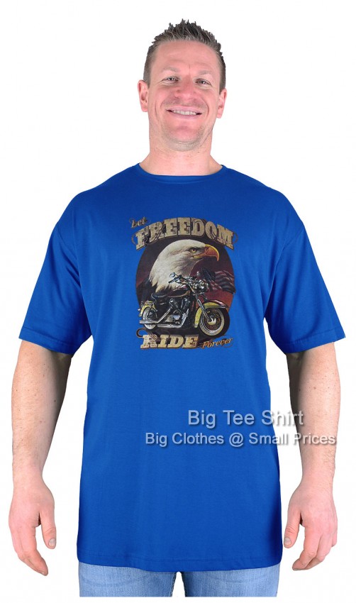 Royal Blue Big Tee Shirt Freedom Eagle T-Shirt