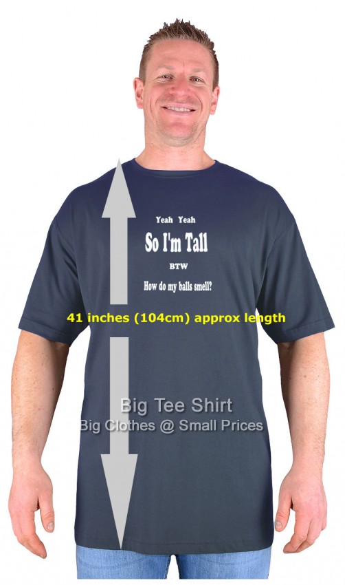 Charcoal Big Tee Shirt Tall Balls Extra Tall T-Shirt