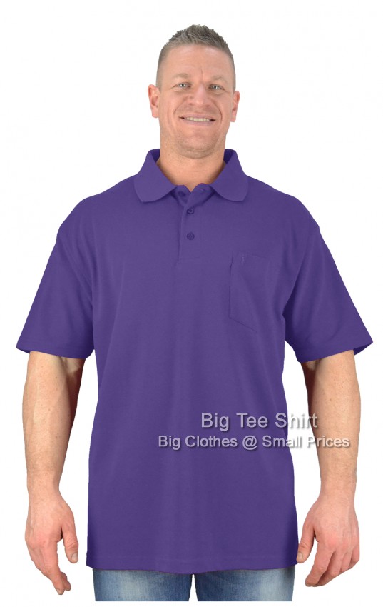 Purple Louie James Future Chest Pocket Plain Polo Shirt