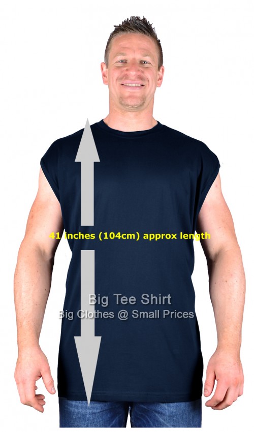 Navy Blue Big Tee Shirt Rick Tall Long Sleeveless T-Shirt