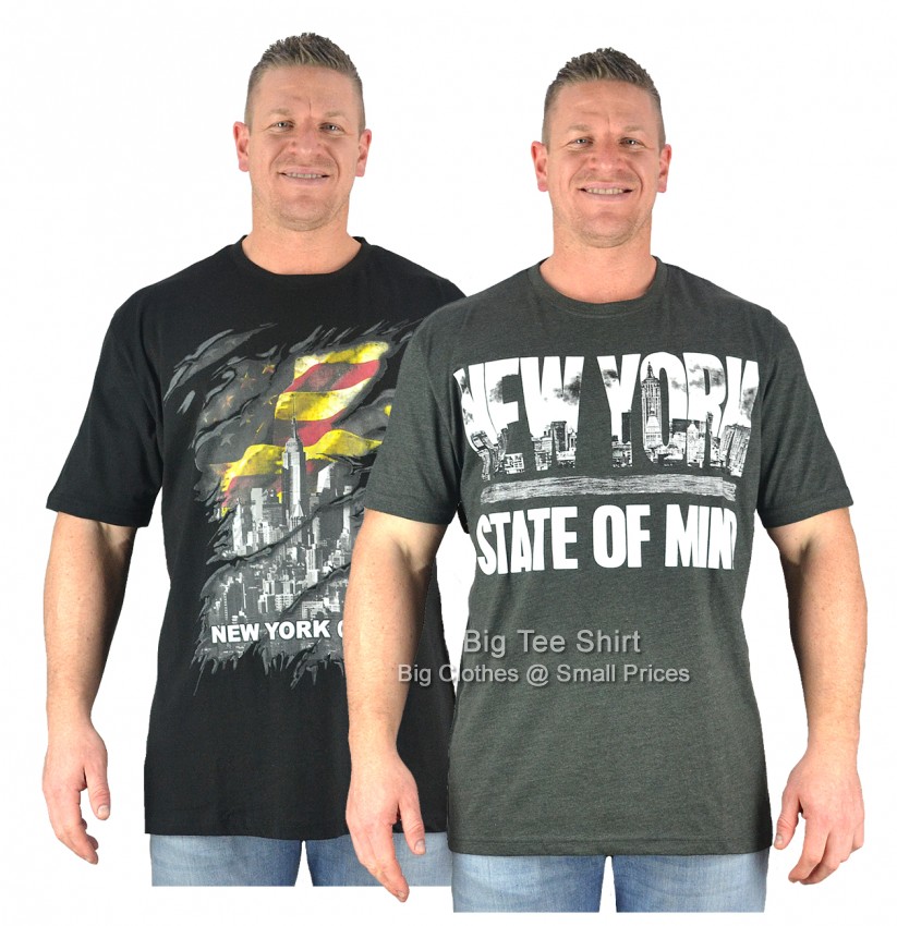 Black Charcoal Kam Troy TWIN PACK T- Shirts