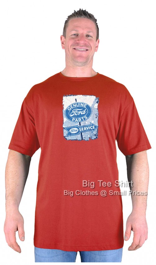 Terracotta Red Big Tee Shirt Ford Service T-Shirt
