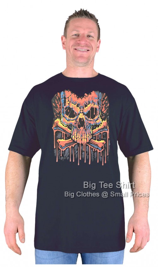 Black Big Tee Shirt Burning Bones T-Shirt