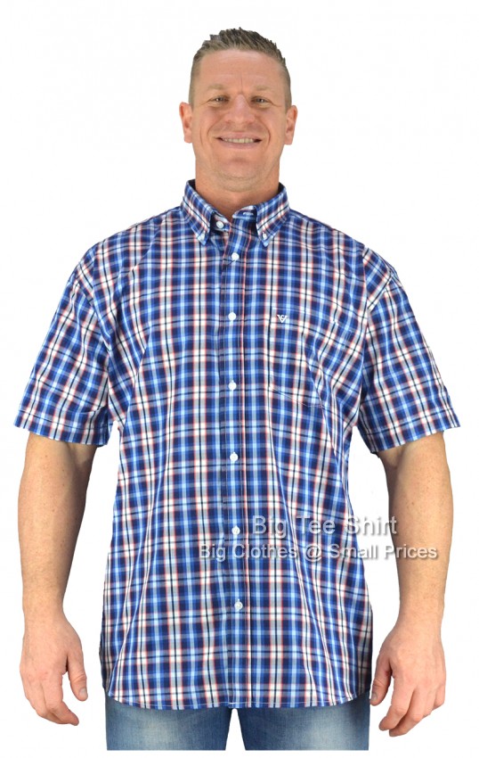 Blue Cotton Valley Neadle Short Sleeve Shirt
