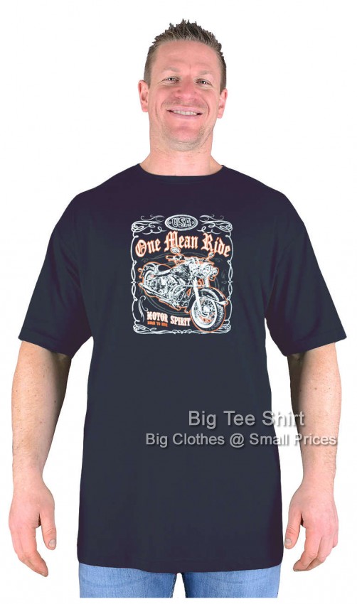 Black Big Tee Shirt Motor Spirit Biker T-Shirt