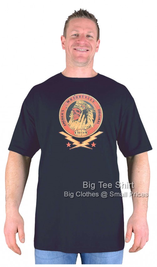 Black Big Tee Shirt Native Rider Biker T-Shirt