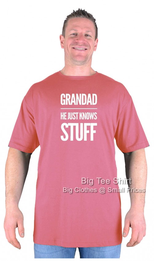 Berry Red Big Tee Shirt Grandad Knows Stuff  T-Shirt