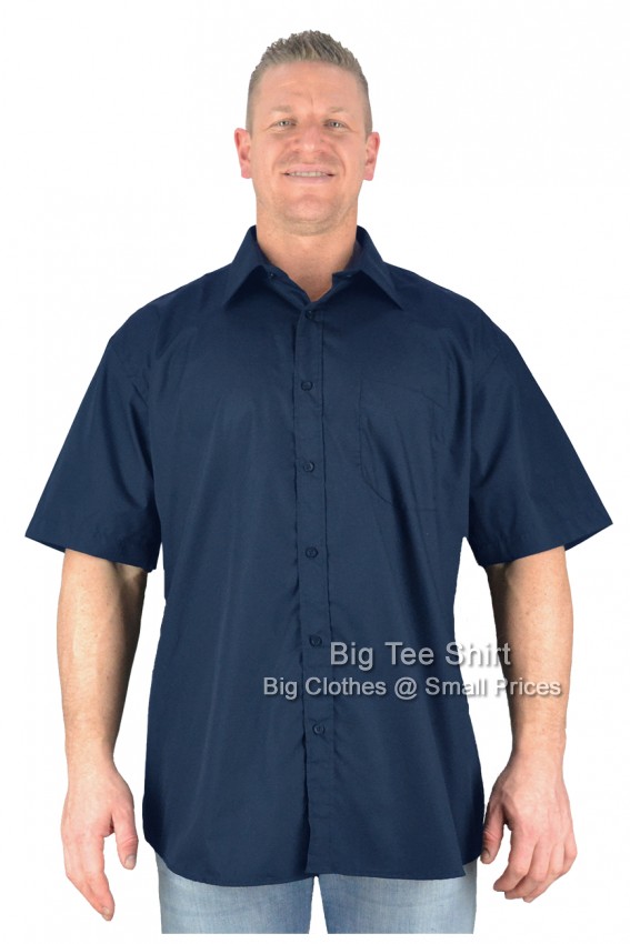 Navy Blue Metaphor Carter Plain Short Sleeve Shirt
