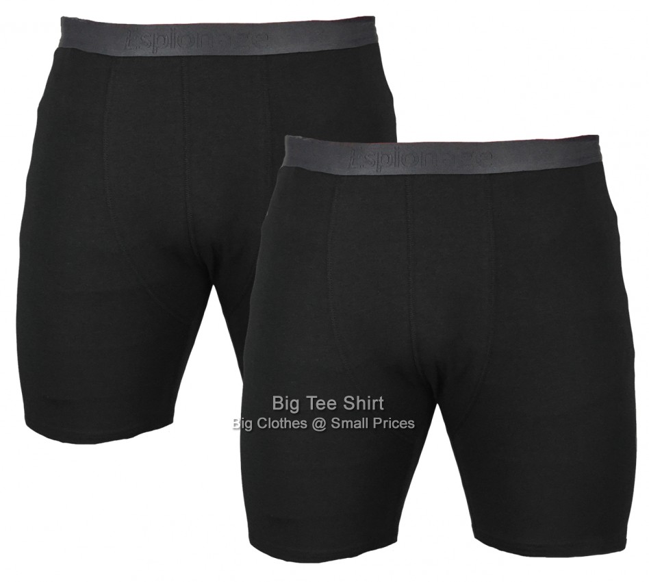 Black Espionage Panda Bamboo TWIN PACK Boxer Shorts