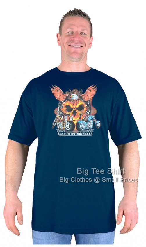 Navy Blue Big Tee Shirt Custom Choppers T-Shirt