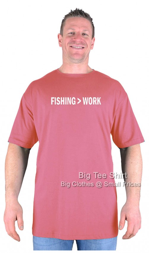 Berry Red Big Tee Shirt Fishing And Work T-Shirt
