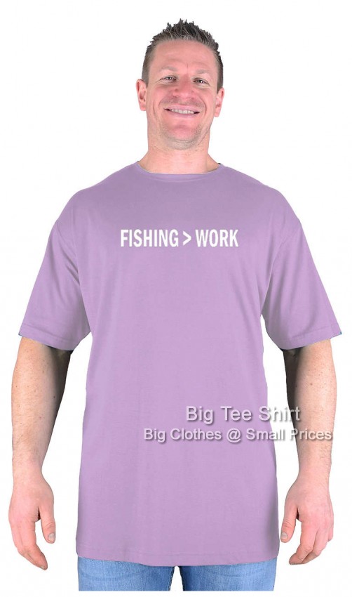 Lilac Big Tee Shirt Fishing And Work T-Shirt