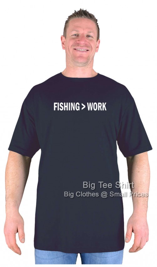 Black Big Tee Shirt Fishing And Work T-Shirt