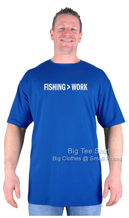 Royal Blue Big Tee Shirt Fishing And Work T-Shirt